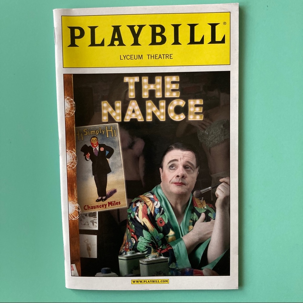 Nathan Lane Playbill THE NANCE Cady Huffman Lewis J. Stadlen Opening Night 2013